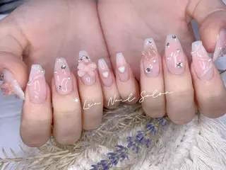 セミロング カラー ネイル Le’a NailSalonのネイルデザイン