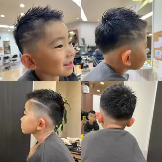 ショート メンズ キッズ 酸性ストレート／カラ ー/山下高明のヘアスタイル