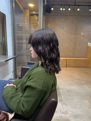 セミロング 🌿朝5分でお洒落 パーマスタイル🌿のヘアスタイル