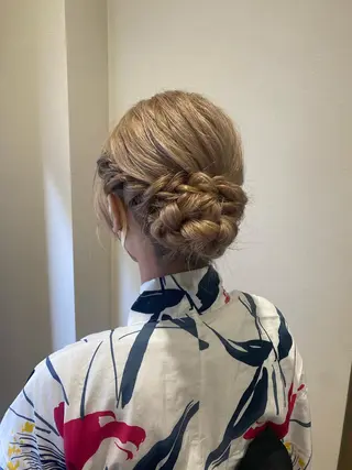 セミロング ヘアアレンジ 🦋Misaki🦋 メンズパーマ/着付けのヘアスタイル
