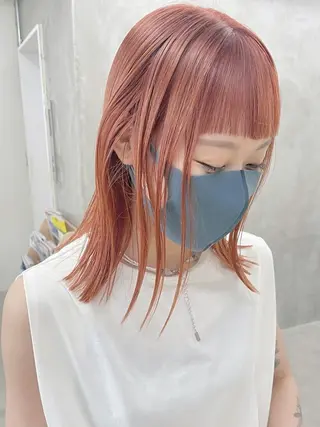 ミディアム カラー パーマ ヘアアレンジ メンズ ハイトーン/レイヤー 🌸さくらのヘアスタイル
