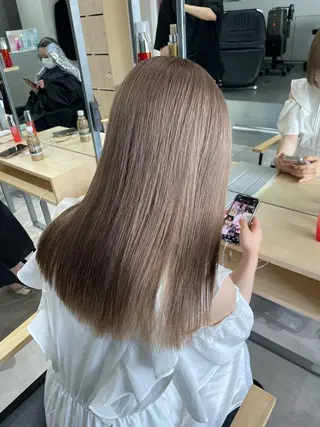 ロング カラー ヘアアレンジ ネイル マツエク・マツパ ベージュグレージュ 💕しゅーじ💕のヘアスタイル