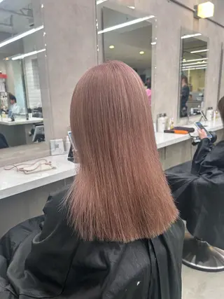 ロング カラー パーマ ヘアアレンジ メンズ キッズ ブリーチなしカラー/ ブラウン/レイヤーのヘアスタイル