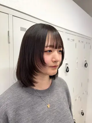 ミディアム パーマ 長妻莉央/縮毛矯正 髪質改善カラーのヘアスタイル