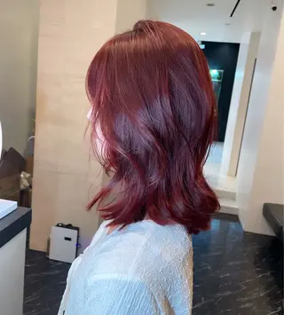 ミディアム 韓国✖️網紅🖤 パーマYURIYAのヘアスタイル