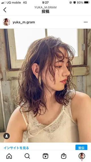 セミロング カラー 水島 悠香子のヘアスタイル