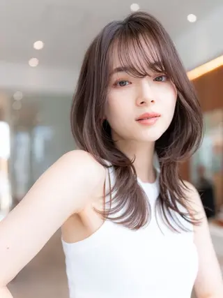 ミディアム 韓国ヘア⭐︎髪質改善 io（イオ）のヘアスタイル