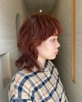 ミディアム レイヤー・ハッシュ ・ウルフカット/川崎のヘアスタイル