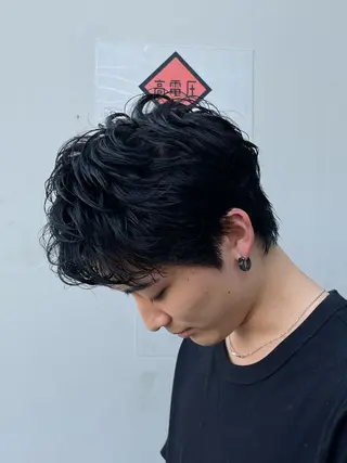 パーマ メンズ ボブモデル募集/ 青木亮太郎のヘアスタイル