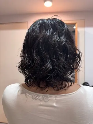 ミディアム ハイトーン/パーマ 大名 sakiのヘアスタイル