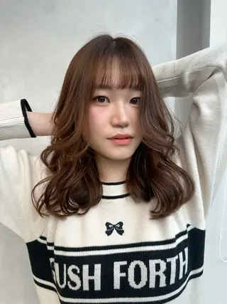 セミロング カラー 可愛いベージュ作る 美容師/あかね🧸のヘアスタイル