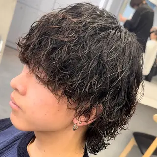 ミディアム パーマ ヘアアレンジ メンズ fifth 石川 凪のヘアスタイル