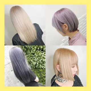 ショート カラー ヘアアレンジ メンズ キッズ 💟Chloe原宿店 🩶ハイトーンのヘアスタイル