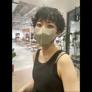 ショート パーマ カットモデル/ボブ/ reina🐈‍⬛のヘアスタイル