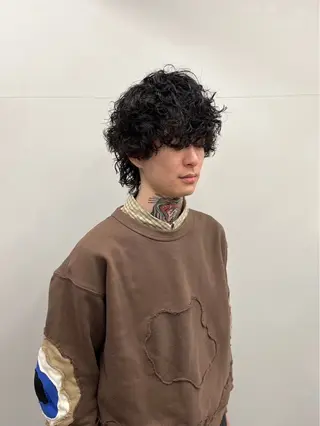 ミディアム パーマ メンズ 博多メンズヘア特化 ベップハルキのヘアスタイル