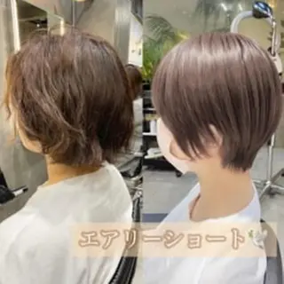 ショート カラー 透明感カラー🌿 グレージュ🐺陽介のヘアスタイル