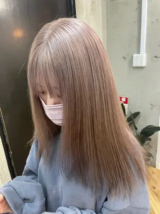 セミロング カラー SHOTO ハイトー ン/ブロンドカラーのヘアスタイル