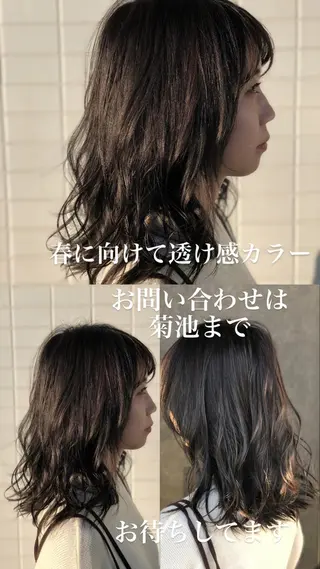 ミディアム 菊池 幹のヘアスタイル