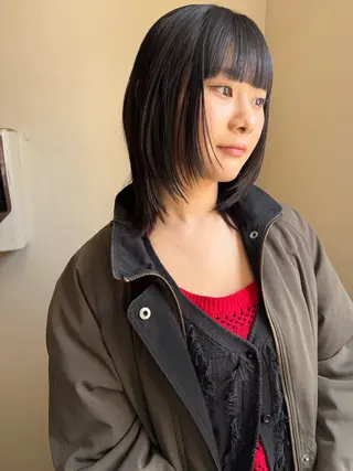 ミディアム カラー 森貴裕/ベージュ/ パーマ/オリーブのヘアスタイル