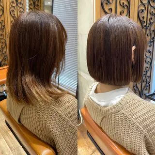 ミディアム カラー パーマ ヘアアレンジ キッズ 骨格別小顔カット/ 顔周りカット/金井のヘアスタイル