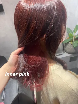 セミロング カラー プルエクステ/インナ ーカラー🦊はるなのヘアスタイル