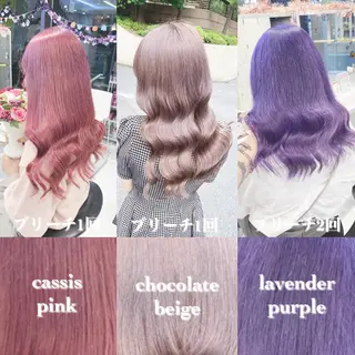 セミロング カラー ヘアアレンジ TAKUMAブリーチ /切りっぱなし🪽のヘアスタイル