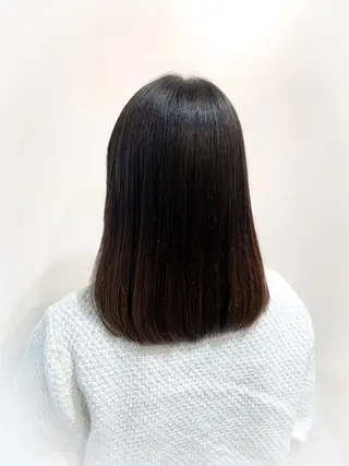 セミロング パーマ ブリーチでもできる 縮毛矯正相原慎🌈のヘアスタイル