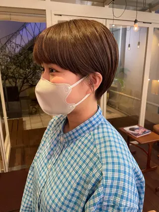 ショート 抜け感ボブ×パーマ |kazaneのヘアスタイル
