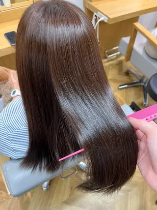 カラー ひなこ♡縮毛矯正/ 艶カラー🤍透明感のヘアスタイル