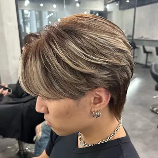 パーマ メンズ 曲がる縮毛矯正/メン ズカット髪質改善のヘアスタイル