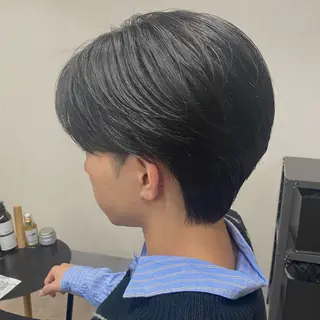 ショート メンズ センターパート/ニ ュアンスパーマのヘアスタイル