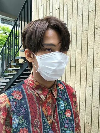ショート カラー ヘアアレンジ メンズ 抜け感ボブ×パーマ |kazaneのヘアスタイル