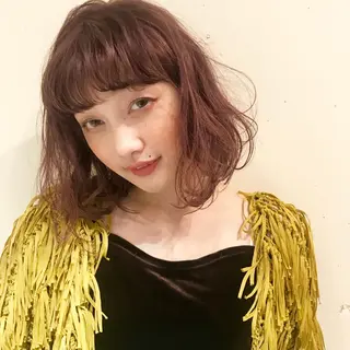 ミディアム カラー スナコザワ レナのヘアスタイル