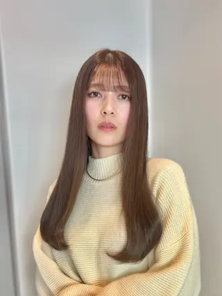 ロング カラー 髪質改善カラー ベージュ🤎YUMEのヘアスタイル