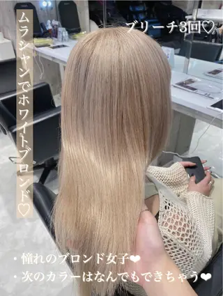 セミロング 🤍ムラ修正ブリーチ 🤍原宿/YUUのヘアスタイル