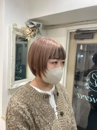 ショート ミルクティーベージュ /三村克彦のヘアスタイル