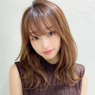 セミロング カラー パーマ モテ髪×トレンド💕 小顔レイヤー 金井のヘアスタイル