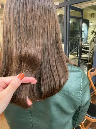 ミディアム カラー ヘアアレンジ 抜け感ボブ×パーマ ｜kazaneのヘアスタイル