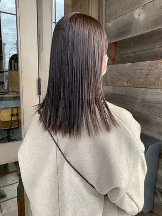 セミロング カラー カワサキ マホのヘアスタイル