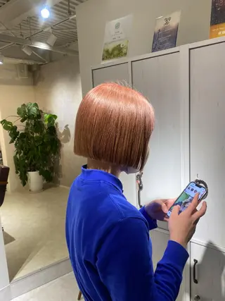 ミディアム 縮毛矯正とレイヤー カット/杉村凜汰郎のヘアスタイル