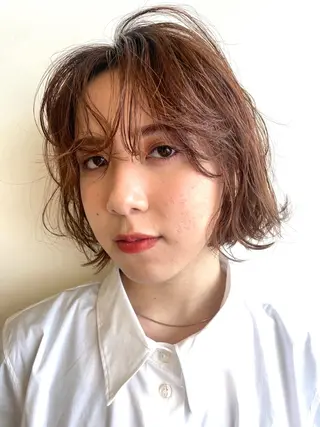 ショート カラー パーマ レイヤー/似合わせ TAKUYAのヘアスタイル