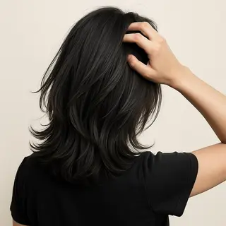 カラー セミロング 藤巻 彩夏のヘアスタイル
