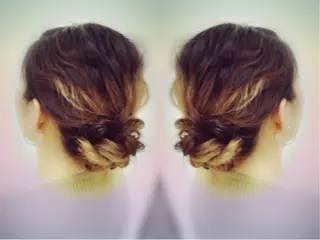セミロング カラー パーマ ヘアアレンジ 菊池 栄里奈のヘアスタイル