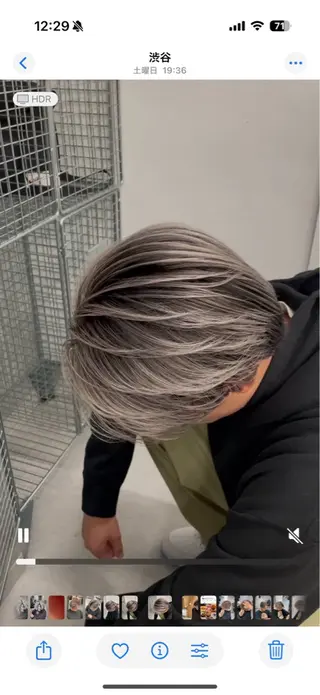ミディアム カラー パーマ ヘアアレンジ メンズ メンズバレイヤージュ 🌫ハイライトのヘアスタイル