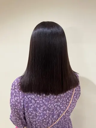 セミロング カラー 艶カラー/暗髪/韓国 /着付け/ムカワのヘアスタイル