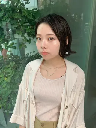 ショート カラー パーマ ヘアアレンジ 顔周りカット・相談 レイヤーも◎しずくのヘアスタイル