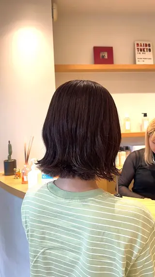 ミディアム カラー 山口 陸のヘアスタイル