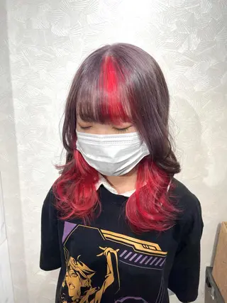 ミディアム パーマ 岩谷/ブリーチ 🪽透明感カラーのヘアスタイル