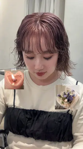 ミディアム 盛れる透明感カラー・ momokaのヘアスタイル