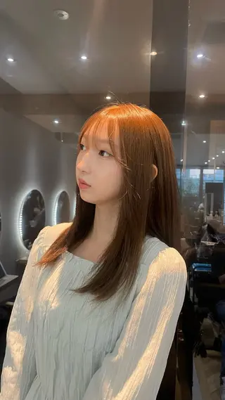 セミロング ハッシュカット🖤✨ 顔周り/韓国ヘアのヘアスタイル